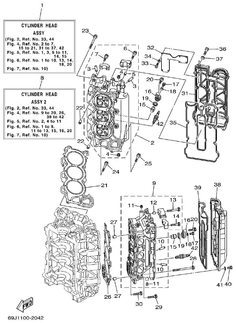 Yamaha A1 CYLINDER. CRANKCASE 2 parts diagram